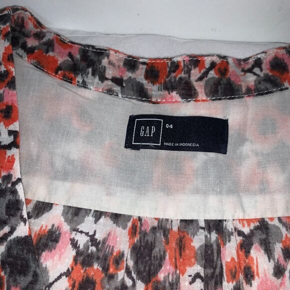 women's GAP PINK FLORAL PRINT spring wear  FIT &FLARE DRESS SIZE 04 100% cotton - Picture 7 of 10
